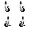 Service Caster 3 Inch 316SS Black Poly Swivel 1-1/2 Inch Expanding Stem Caster Brake SCC, 2PK SS316EX20S314-PPUB-BLK-2-TLB-2-112 - alternate 1